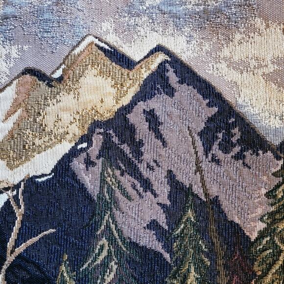 VTG 27x27 Tapestry Fabric Sample LaCrosse Furniture Co Country Landscape Scene - Picture 4 of 7